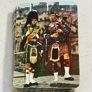 🛍️3/$30 Vintage Scotland bagpipers castle souvenir deck playing cards